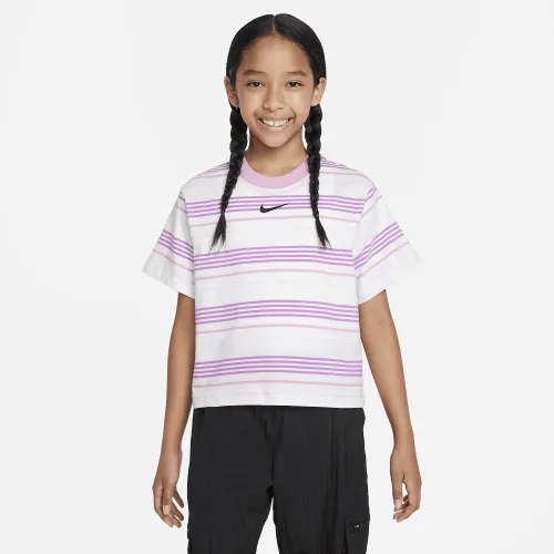 Nike Sportswear Essentials+ Big дитячі (Girls') Boxy футболка колір білий