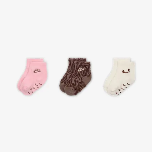 Nike Wild Warmth Infant/Toddler Ribbed Gripper шкарпетки (3 пар) Pink