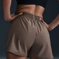 Nike One женская Dri-FIT 2-in-1 шорты цвет коричневый