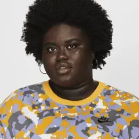 Nike Sportswear жіноча Short-Sleeve Printed Crop Top (великі розміри) колір фіолетовий
