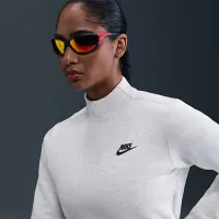 Nike Tech жіноча Fleece Crew колір сірий