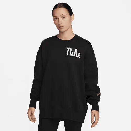 Nike Sportswear Phoenix Fleece женская оверсайз Crew-Neck свитшот цвет черный