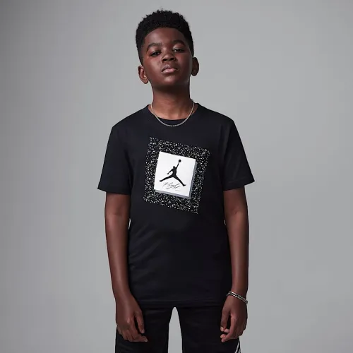 Nike Air Jordan 4 Big детские Frame Up футболка цвет черный