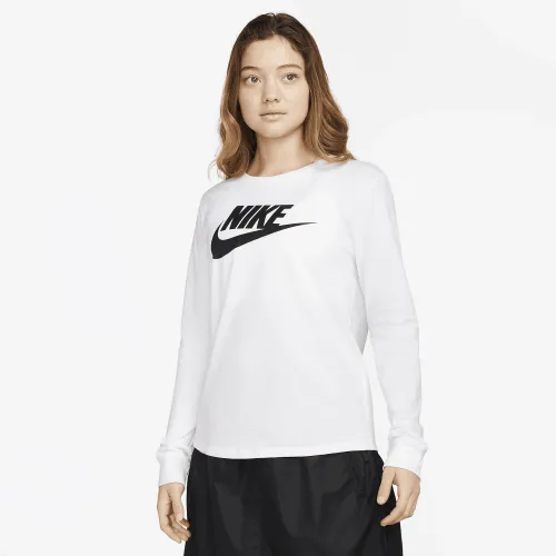 Nike Sportswear Essentials женская Long-Sleeve Logo футболка цвет белый