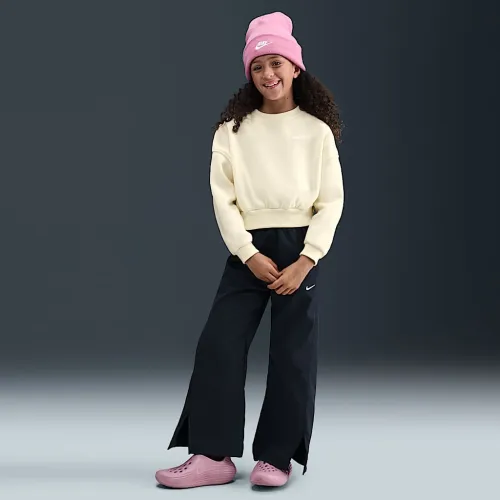 Nike Sportswear Club Fleece Girls' Boxy Crew-Neck світшот колір коричневий