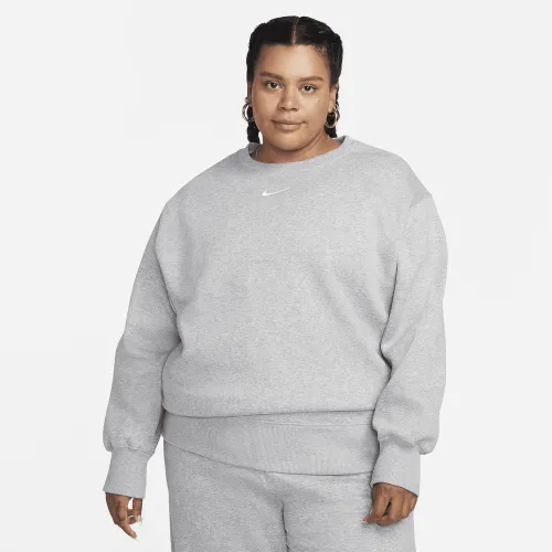 Nike Sportswear Phoenix Fleece женская оверсайз Crew-Neck свитшот (большие размеры) цвет серый