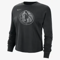 Dallas Mavericks Courtside женская Nike NBA Shine Boxy Long-Sleeve футболка цвет черный