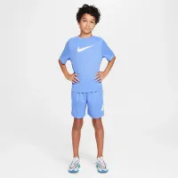 Nike Multi Big детские (для мальчиков) Dri-FIT Graphic тренировочные шорты синий