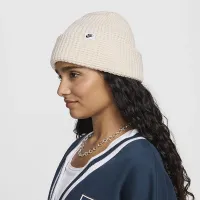Nike Peak Waffle Knit Beanie колір коричневий