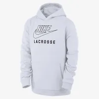 Nike Swoosh Club Fleece Big детские Lacrosse Pullover Толстовка с капюшоном цвет белый
