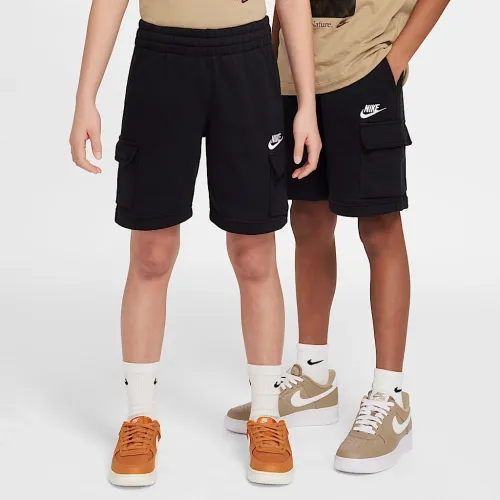 Nike Sportswear Club Big дитячі French Terry Cargo шорти колір чорний