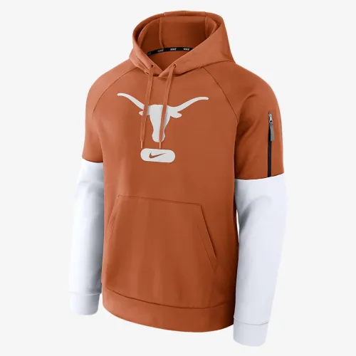 Texas Longhorns Fitness Men’s Nike Therma College Pullover Толстовка з капюшоном Orange