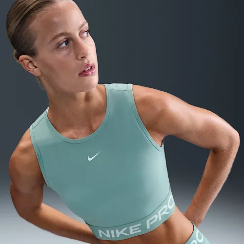 Nike Pro жіноча Dri-FIT Cropped Tank Top колір зелений