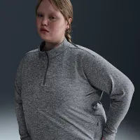Nike Swift женская Dri-FIT UV 1/4-Zip Running Top (большие размеры) цвет серый