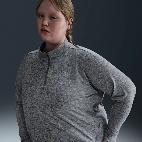Nike Swift женская Dri-FIT UV 1/4-Zip Running Top (большие размеры) цвет серый