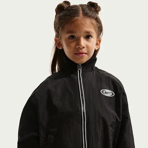Nike Little дитячі Hoodless Windbreaker колір чорний