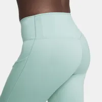 Nike Go жіноча Firm-Support Mid-Rise Full-Length лосіни з кишенямиколір зелений