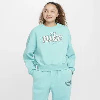 Nike Sportswear Club Fleece Girls' Boxy Crew-Neck світшот колір зелений