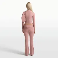 NikeSKIMS Ribbed Seamless женская Cropped Full-Zip Куртка цвет красный