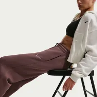 Nike Sportswear Phoenix Fleece женская С высокой Талией Wide-Leg Pants цвет фиолетовый
