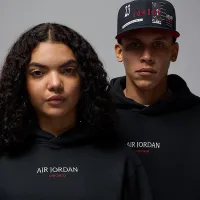 Nike Air Jordan Wordmark чоловічі Chicago Fleece Pullover Толстовка з капюшоном колір чорний