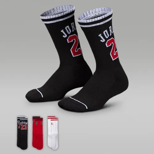 Nike Jordan Big детские Varsity Jersey Crew носки (3 пары) цвет черный