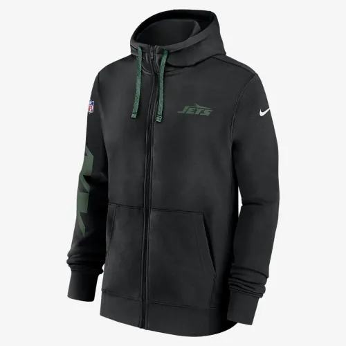 New York Jets Sideline Team Issue Club мужские Nike NFL Pullover Толстовка с капюшоном цвет черный