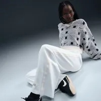 Nike Naomi Osaka женская С высокой Талией Loose Knit Pants цвет белый