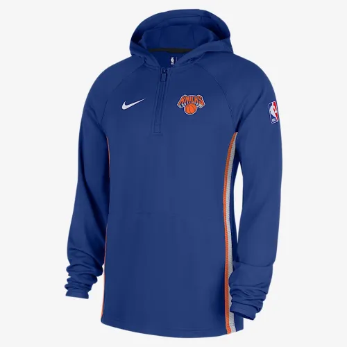 New York Knicks Zoned мужские Nike Dri-FIT NBA 1/4-Zip Толстовка с капюшоном синий