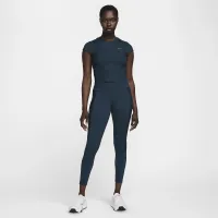 Nike One Fitted Rib жіноча Dri-FIT Short-Sleeve Cropped Top блакитний