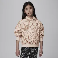 Nike Jordan Big детские Brooklyn Fleece Printed Pullover Толстовка с капюшоном цвет коричневый
