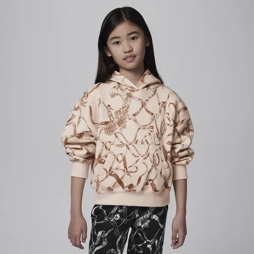 Nike Jordan Big дитячі Brooklyn Fleece Printed Pullover Толстовка з капюшоном колір коричневий