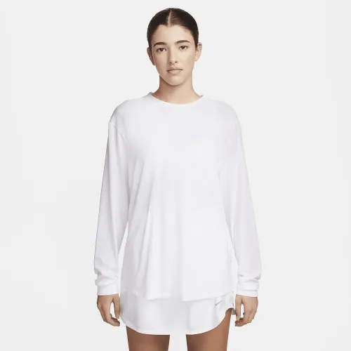 Nike One Relaxed жіноча Dri-FIT Long-Sleeve Top колір білий