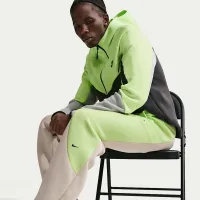 Nike Tech чоловічі Color-Block Open-Hem Fleece Pants колір коричневий