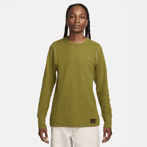 Nike Life мужские Long-Sleeve Heavyweight Waffle Top цвет зеленый