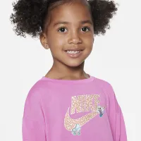 Nike Notebook Print Long Sleeve Knit Top Toddler Top Pink