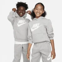 Nike Sportswear Club Fleece Big детские Толстовка с капюшоном цвет серый