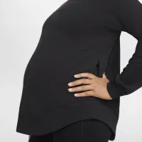 Nike (M) One женская Reversible French Terry Pullover Top (Maternity) цвет черный