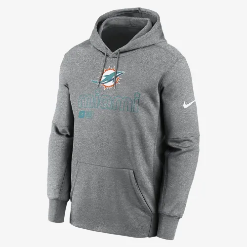 Miami Dolphins Men’s Nike Therma NFL Pullover Толстовка з капюшоном колір сірий