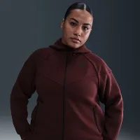 Nike Sportswear Tech Fleece Windrunner женская Full-Zip Толстовка с капюшоном (большие размеры) цвет красный