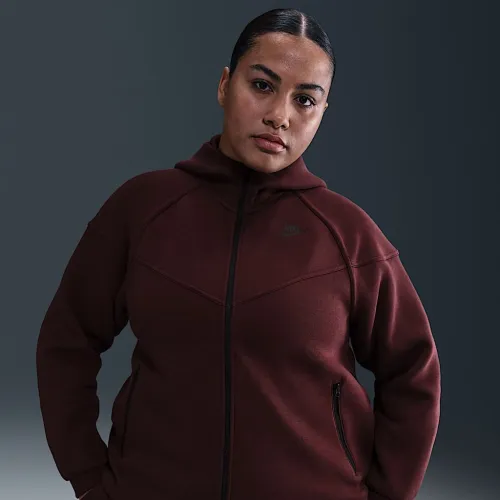 Nike Sportswear Tech Fleece Windrunner женская Full-Zip Толстовка с капюшоном (большие размеры) цвет красный