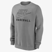 Nike Swoosh Club Fleece чоловічі Baseball Pullover Crew-Neck світшот колір сірий