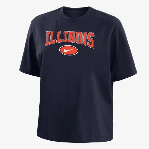 Illinois женская Nike College Boxy футболка синий