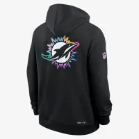 Miami Dolphins Crucial Catch Sideline чоловічі Nike Dri-FIT NFL Pullover Толстовка з капюшоном колір чорний