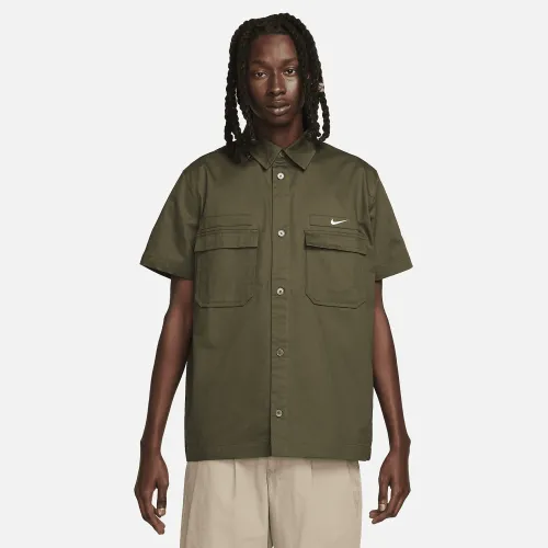 Nike Life чоловічі Woven Military Short-Sleeve Button-Down Shirt колір зелений