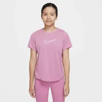 Nike One Fitted Big дитячі (Girls') Dri-FIT Short-Sleeve Top Pink