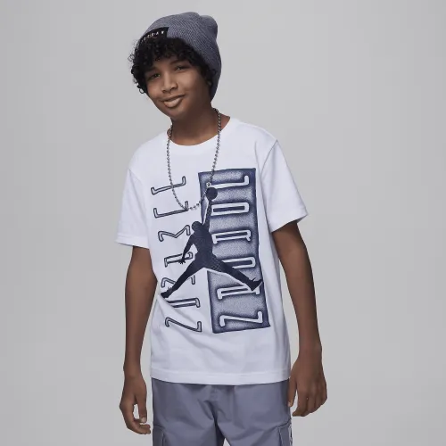 Nike Air Jordan Big детские AJ11 Vertical Columns футболка цвет белый