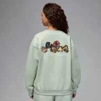 Nike Jordan Brooklyn Fleece женская Crew-Neck свитшот цвет зеленый