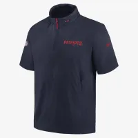 New England Patriots Sideline Coach чоловічі Nike NFL 1/2-Zip Short-Sleeve Hooded Куртка блакитний