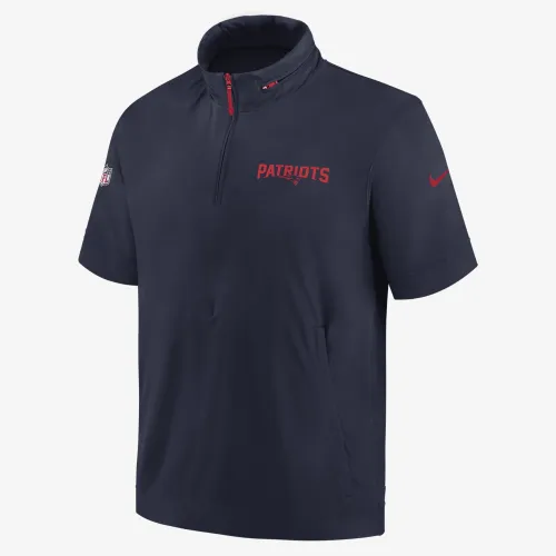 New England Patriots Sideline Coach чоловічі Nike NFL 1/2-Zip Short-Sleeve Hooded Куртка блакитний